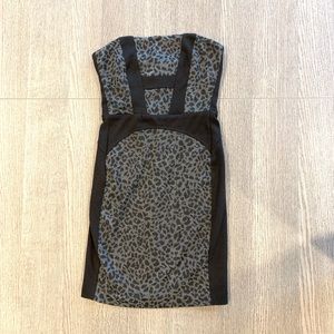 AQUA Strapless Cheetah Dress